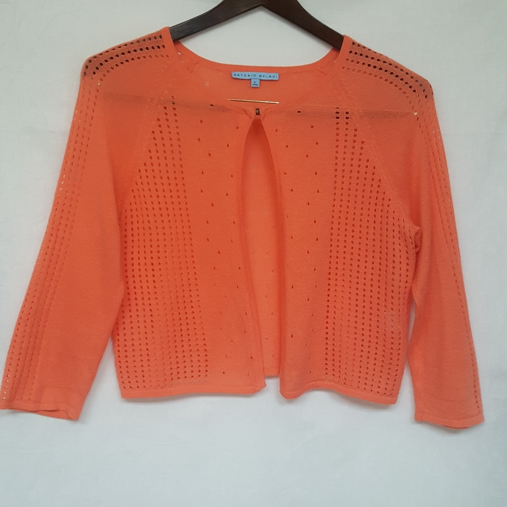 Antonio Melani Crop Cardigan 3/4 sleeve size LG